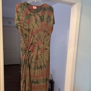 Custom floor length Tie-Dye Maxi Dress